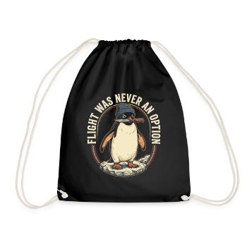 Penguin mit Messer – Eiswitz - Turnbeutel - Schwarz - Vorne