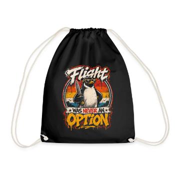 Combative penguin: Never an option - Drawstring Bag - black - Front