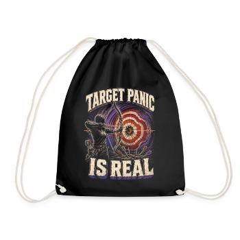 Archery Archer Target Panic Is Real - Drawstring Bag - black - Front