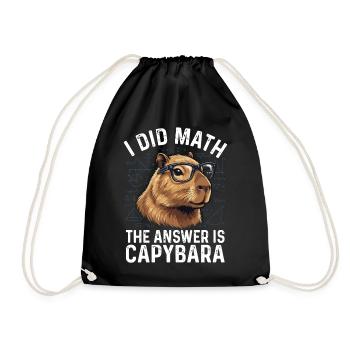 J’ai fait des maths : la réponse est capybara lustig spruch - Sac de sport léger - noir - Devant