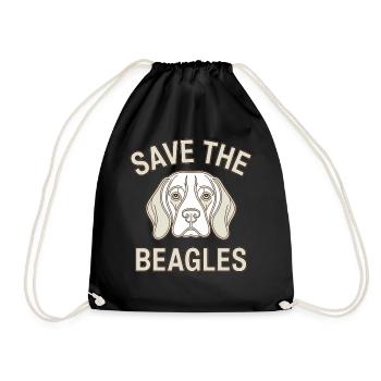 Rettet die Beagles - Turnbeutel - Schwarz - Vorne