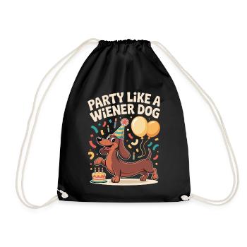 Fête teckel - Sac de sport léger - noir - Devant