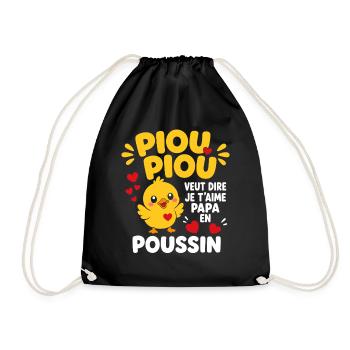 Poussin Coeur: Je t'aime Papa - Sac de sport léger - noir - Devant