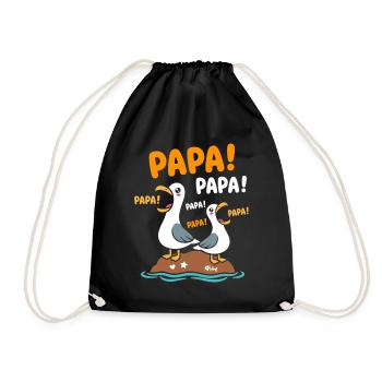 Mouettes Papa sur Roche - Drawstring Bag - black - Front