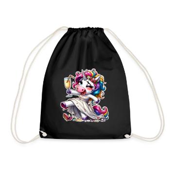 Bride Einmhorn Marriage Hen Party - Drawstring Bag - black - Front
