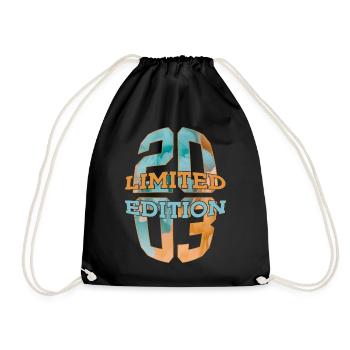 LIMITED EDITION 2003 23 JAHRE 23. GEBURTSTAG - Turnbeutel - Schwarz - Vorne