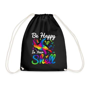 Autism Community Autism Turtle Colorful - Drawstring Bag - black - Front