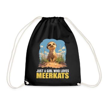 Meerkat Erdmännchen - Turnbeutel - Schwarz - Vorne