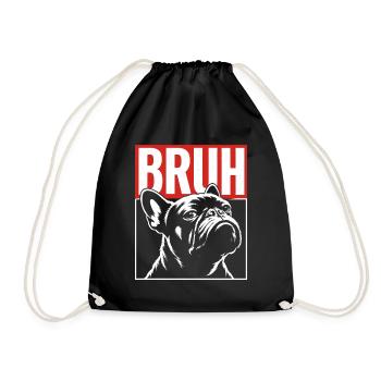 BRUH Bulldog Graphics - Drawstring Bag - black - Front