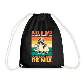 Funny Raccoon Dad Came Back With Milk Trash Panda - Turnbeutel - Schwarz - Vorne