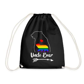 Rainbow Uncle Bear Pride - Drawstring Bag - black - Front