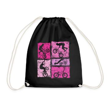 Cascades de BMX à vélo dans un style rétro pour femmes et filles - Sac de sport léger - noir - Devant