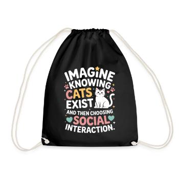 Chat : imaginez savoir que les chats existent Maman de chats - Sac de sport léger - noir - Devant