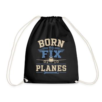 Aeronautical Engineer Aircraft Technology Maintenance - Drawstring Bag - black - Front