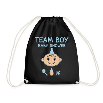 Geschlechterenthüllung Team Junge Babyparty Papa Mama Oma - Turnbeutel - Schwarz - Vorne