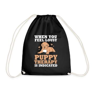 Therapy dog - Drawstring Bag - black - Front