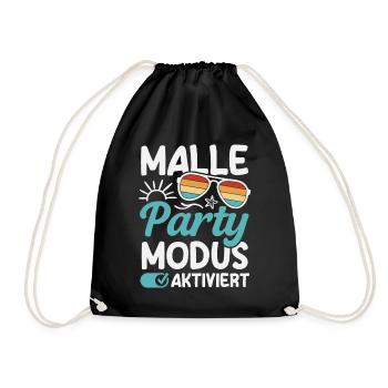 Malle Party Modus Mallorca Urlaub Gruppen - Turnbeutel - Schwarz - Vorne