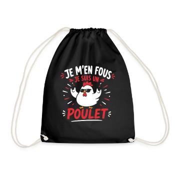 Poulet Rebelle: Je m'en fous - Sac de sport léger - noir - Devant