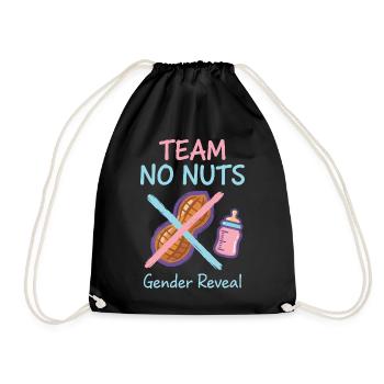 Gender Reveal Team No Nuts Babyparty Mama Papa - Turnbeutel - Schwarz - Vorne