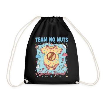 Gender Reveal Team No Nuts Babyparty Mama Papa - Turnbeutel - Schwarz - Vorne