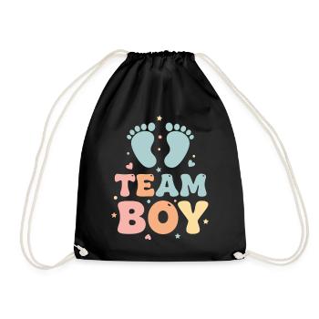 Geschlechterenthüllung Team Jungen Babyparty Baby - Turnbeutel - Schwarz - Vorne