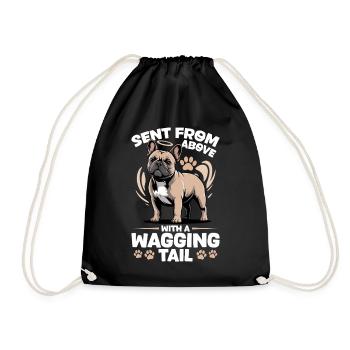 French Bulldog Frenchie Dog Breed - Drawstring Bag - black - Front
