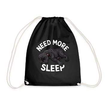 Need More Sleep Dog Motif for Dog Lovers and - Drawstring Bag - black - Front