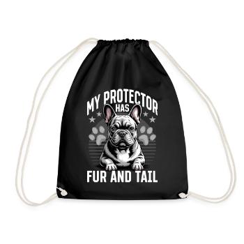 French Bulldog Frenchie Dog Breed - Drawstring Bag - black - Front