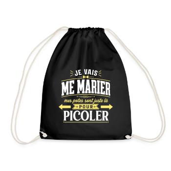 Je Vais Me Marier - Potes Pour Picoler - Vintage - Sac de sport léger - noir - Devant