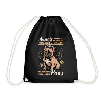 French Bulldog Frenchie Dog Breed - Drawstring Bag - black - Front