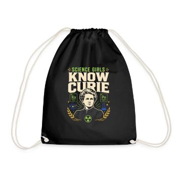 Marie Curie Chemistry Radiology Science - Drawstring Bag - black - Front