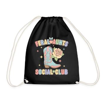 Gender reveal Feral Aunts Social Club Mom Dad - Drawstring Bag - black - Front