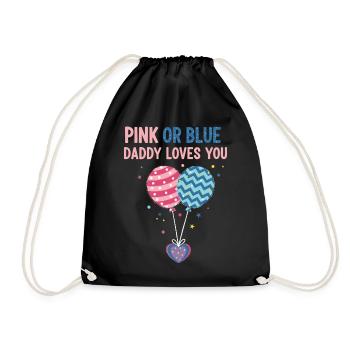 Geschlechterenthüllung Pink oder Blau Papa liebt dich, Baby - Turnbeutel - Schwarz - Vorne