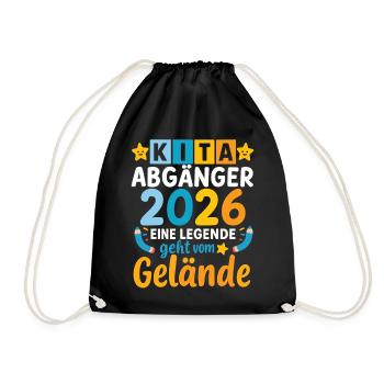 Kita Abgänger 2026 Eine Legende Geht Vom Gelände  - Turnbeutel - Schwarz - Vorne