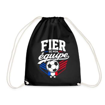 Fier de mon Équipe - Supporter Football France - Sac de sport léger - noir - Devant