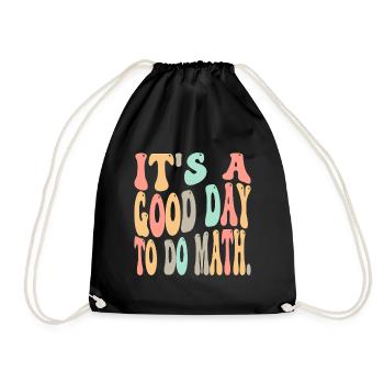 Colorful Retro Math Day Graphic - Drawstring Bag - black - Front