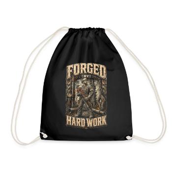 Oil Rig Rig Worker Forged By Hard Work - Drawstring Bag - black - Front