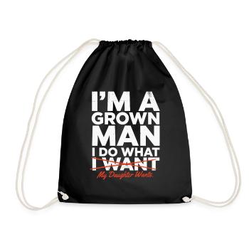 T-shirt d’humour papa-fille - Sac de sport léger - noir - Devant