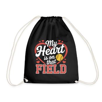 Softball Sprüche Softball Lustig Softball Geschenk - Turnbeutel - Schwarz - Vorne