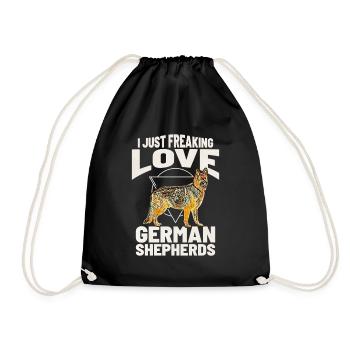 I Freaking Love German Shepherds - Drawstring Bag - black - Front