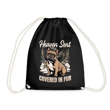 French Bulldog Frenchie Dog Breed - Drawstring Bag - black - Front