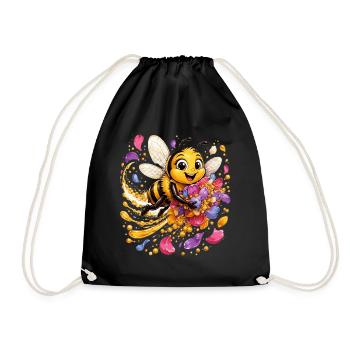 abeille, apiculteur, nid d’abeille, fleurs, insecte des prairies, - Sac de sport léger - noir - Devant