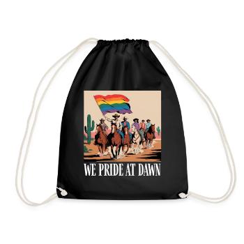 Pride at Dawn: Western Flag Ride - Turnbeutel - Schwarz - Vorne