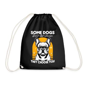 French Bulldog Frenchie Dog Breed - Drawstring Bag - black - Front