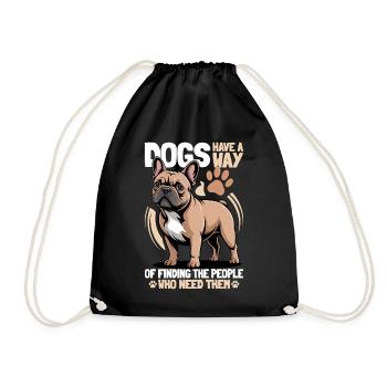 Bouledogue français Race de chien Frenchie - Sac de sport léger - noir - Devant