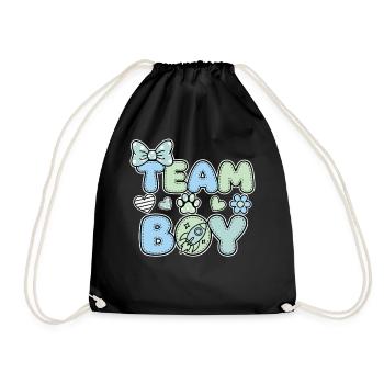 Gender Reveal Team Jungen-Babyparty Schwangerschaft - Turnbeutel - Schwarz - Vorne