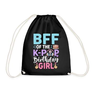 BFF of The K-Pop Birthday Girl - Drawstring Bag - black - Front