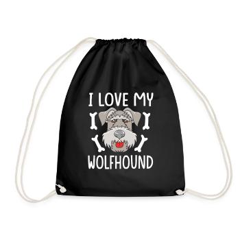 Irischer Wolfshund - Turnbeutel - Schwarz - Vorne