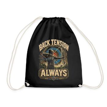 Archery Archer Back Tension Always - Drawstring Bag - black - Front