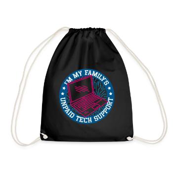 Family Tech Support Laptop - Drawstring Bag - black - Front